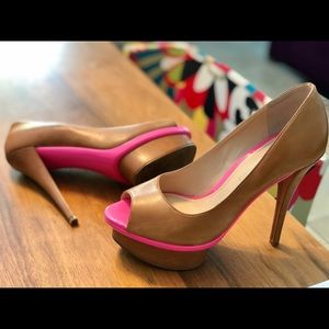 Hot Pink & Tan Enzo High Heels
